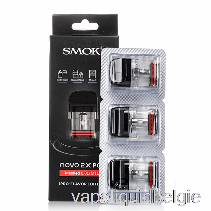 Vape België Smok Novo 2x Vervangende Pods 0.8ohm Meshed Mtl-pods